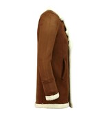 Enos Suede Shearling Coat  Camel Herr - Brun