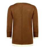 Enos Suede Shearling Coat  Camel Herr - Brun