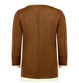 Frilivin Suede Shearling Coat  Camel Herr - Brun