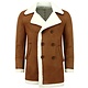 Suede Shearling Coat  Camel Herr - Brun