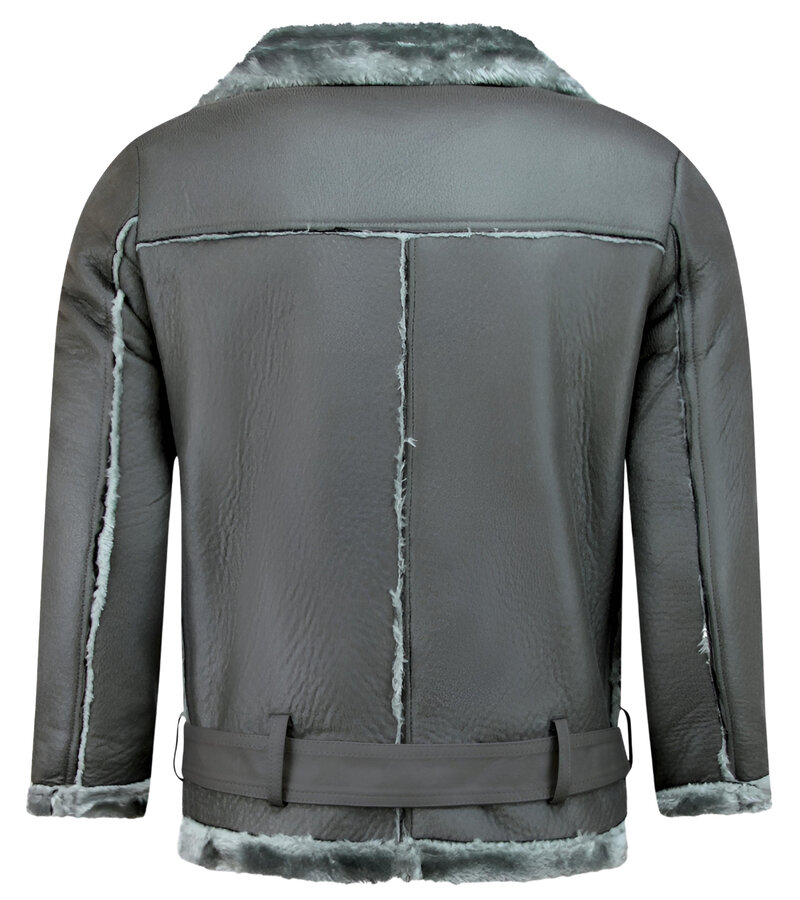 Z-design Shearling Jacka Dam -Skinnjacka  - Grå