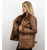 Z-design Shearling Jacka Dam - Kort vinterkappa - Brun