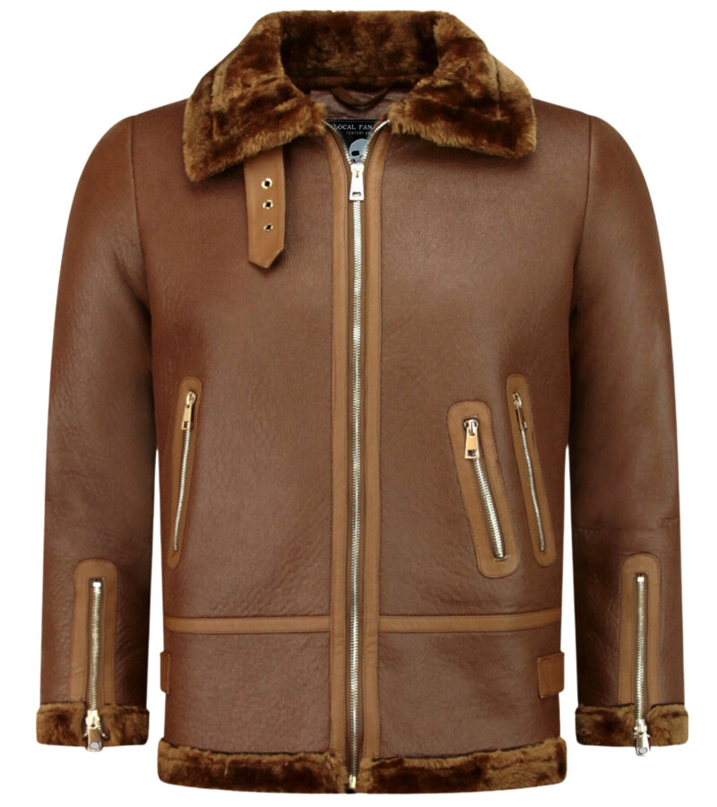 Z-design Shearling Jacka Dam - Kort vinterkappa - Brun