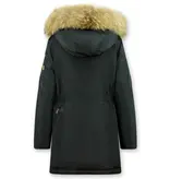 Gentile Bellini Vinterjacka äkta Pälskrage - Parkas Dam - Svart