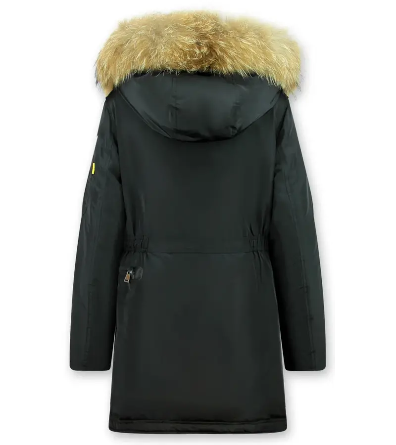 Gentile Bellini Vinterjacka äkta Pälskrage - Parkas Dam - Svart