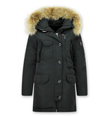 Gentile Bellini Vinterjacka äkta Pälskrage - Parkas Dam - Svart