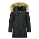 Vinterjacka äkta Pälskrage - Parkas Dam - Svart