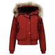 Kort Vinterjacka med äkta Pälskrage - Jacka Dam - Röd