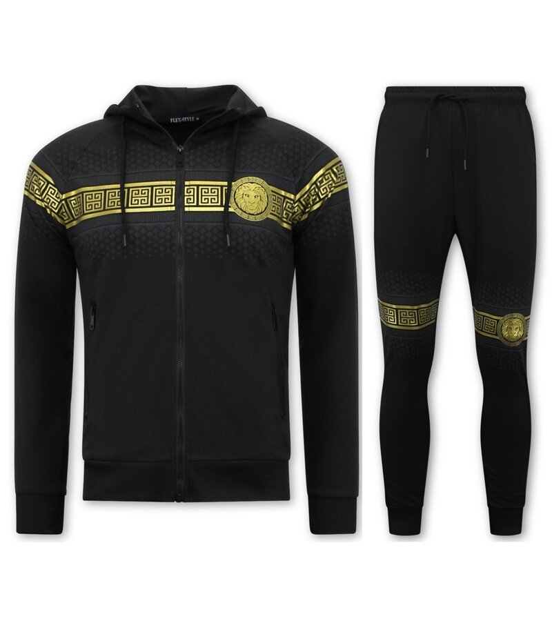 TopStar Slim Fit Joggingsuit Herr Design Guld - Svart