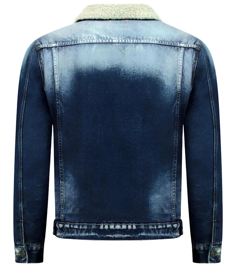 True Rise Jeansjacka med päls - Trucker Jacke - Blå