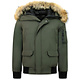 Vinterjackor med äkta Pälsluva - Kort dunjacka herr - Grön