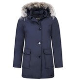 Matogla Vinterjackor Varma - Wooly Jackor Lang Damer - 	5692A-B - Blå Matogla Vinterjackor Varma - Wooly Jackor Lang Damer - 	5692A-B - Blå
