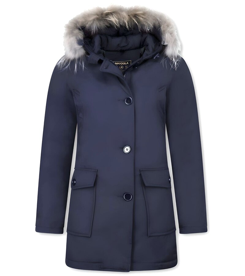 Matogla Vinterjackor Varma - Wooly Jackor Lang Damer - 	5692A-B - Blå