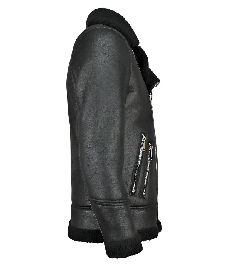 Enos Lammy Coat Herrjacka - Fake Fur Jacka - QQ510 - Svart