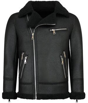 Enos Lammy Coat Herrjacka - Fake Fur Jacka - QQ510 - Svart