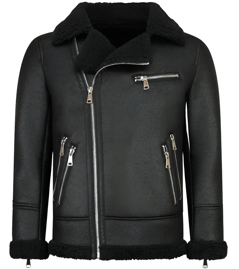 Enos Lammy Coat Herrjacka - Fake Fur Jacka - QQ510 - Svart