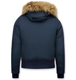 Gentile Bellini Vinterjacka Dam Pälsluva - Fina Varma Vinterjackor - DM8815-5 - Blå