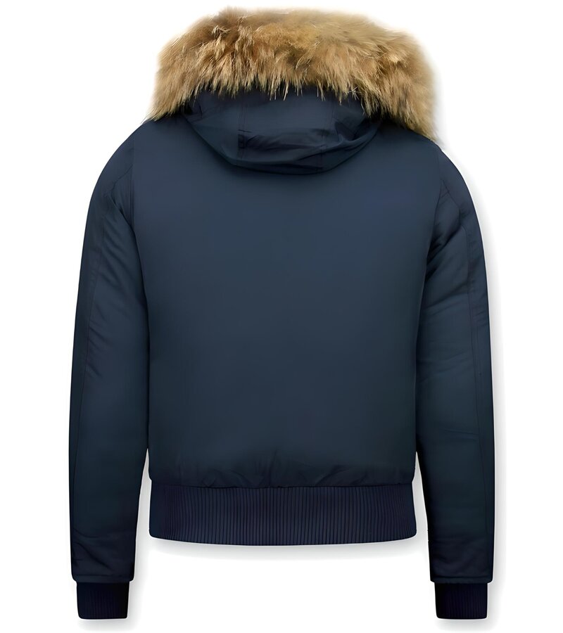 Gentile Bellini Vinterjacka Dam Pälsluva - Fina Varma Vinterjackor - DM8815-5 - Blå