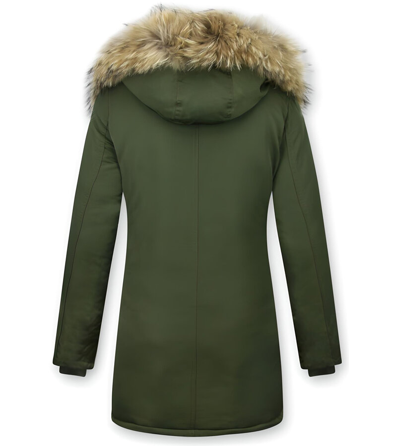 Gentile Bellini Vinterjacka Dam - Vinterjacka Dam Lång - Quiltad Jacka Dam - Khaki