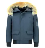 Enos Vinterjacka Online - Vinterjackor äkta Pälskrage - PI-7005B - Blå Enos Vinterjacka Online - Vinterjackor äkta Pälskrage - PI-7005B - Blå