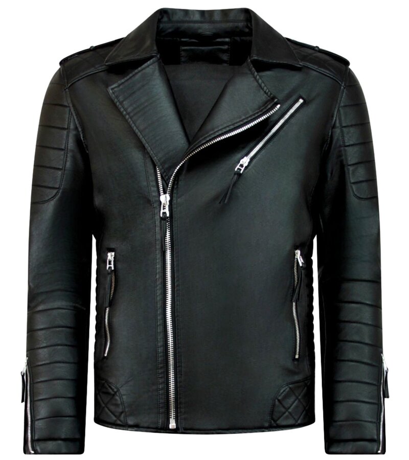 Enos Mockajacka herr - Faux leather jacket - Svart