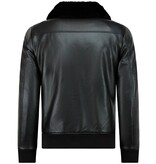 Wareen W Pilotjacka skinn herr - faux leather jacket - Svart