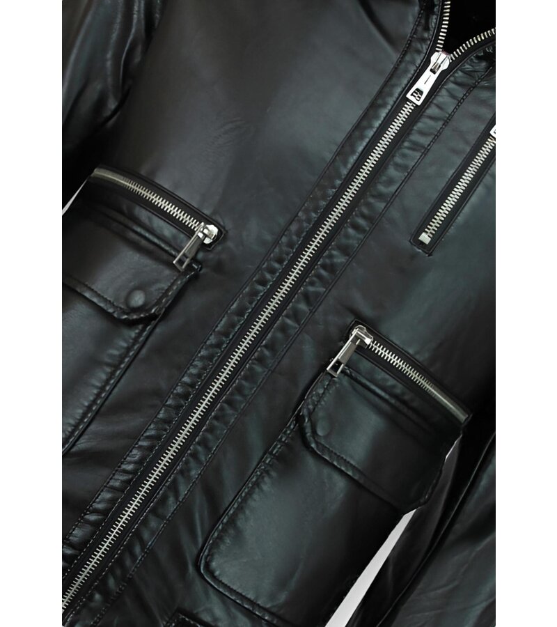 Wareen W Pilotjacka skinn herr - faux leather jacket - Svart