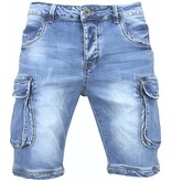 Local Fanatic Korta Jeans Herr - Jeansshorts med fickor -1088 - Blå