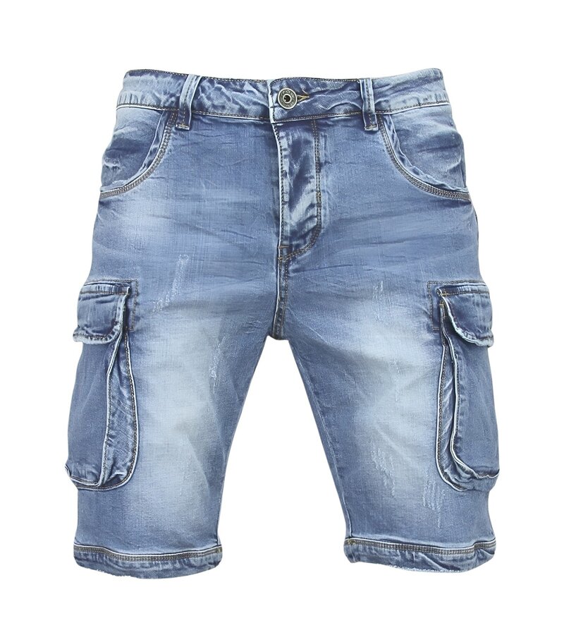 Local Fanatic Korta Jeans Herr - Jeansshorts med fickor -1088 - Blå