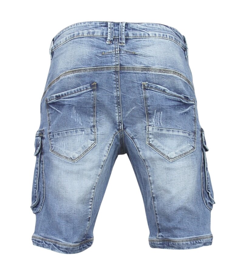 Local Fanatic Korta Jeans Herr - Jeansshorts med fickor -1088 - Blå