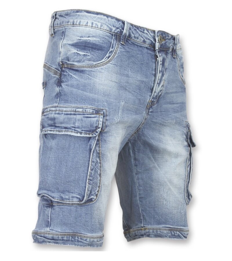 Local Fanatic Korta Jeans Herr - Jeansshorts med fickor -1088 - Blå