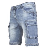 Local Fanatic Korta Jeans Herr - Jeansshorts med fickor -1088 - Blå