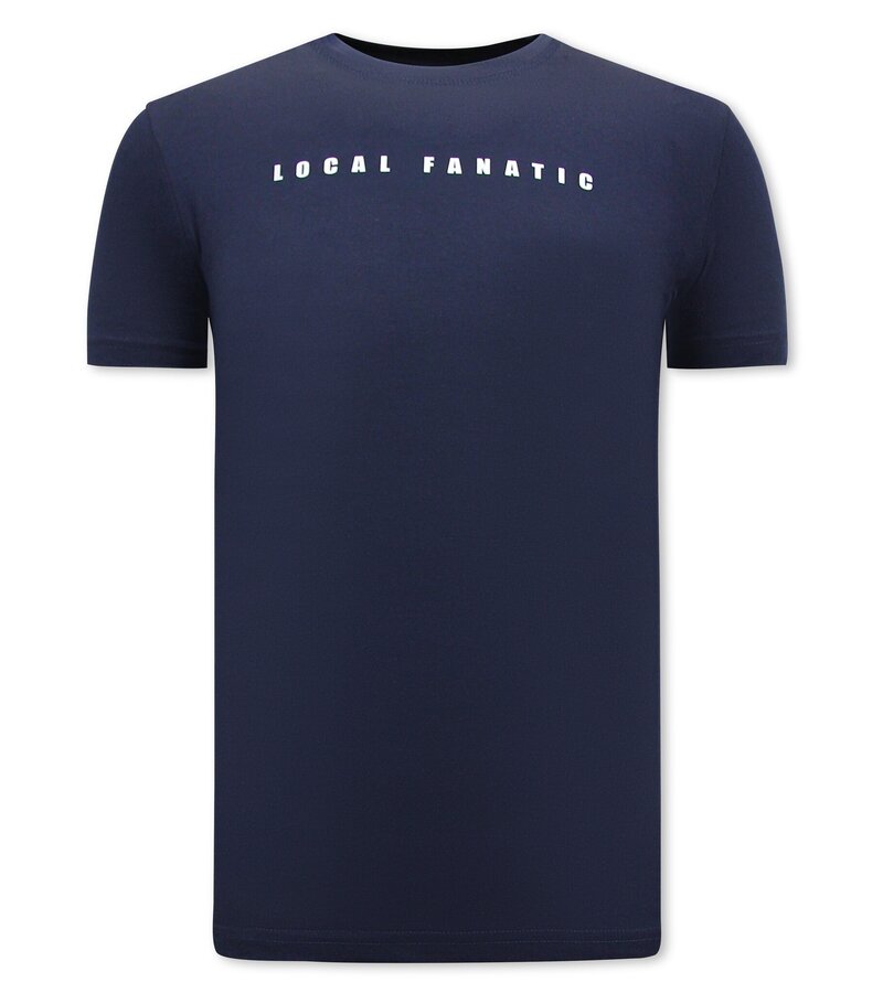 Local Fanatic Tecknad T-shirt för män - Marinblå