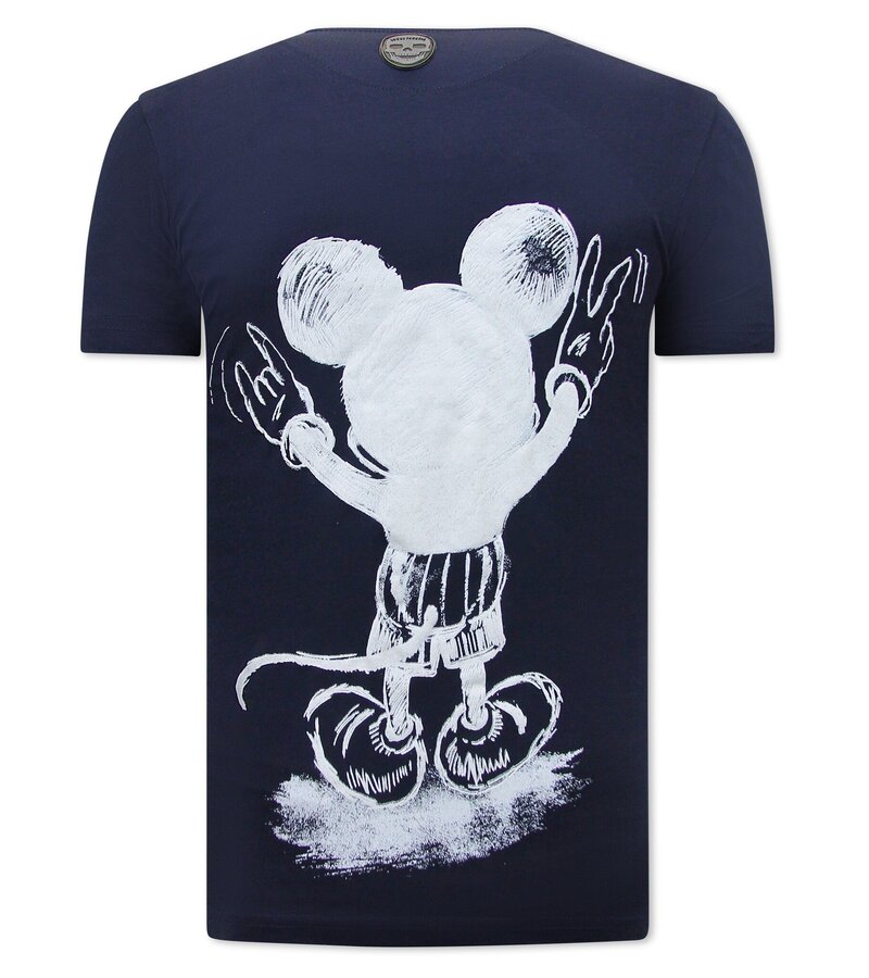 Local Fanatic Tecknad T-shirt för män - Marinblå