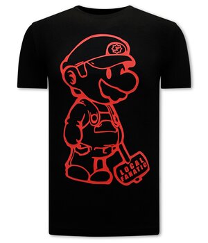 Local Fanatic Cartoon Design T-shirt Herr - Svart