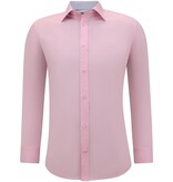 Gentile Bellini Långärmade skjortor för män - Slät blus med smal passform - Rosa Gentile Bellini Långärmade skjortor för män - Slät blus med smal passform - Rosa
