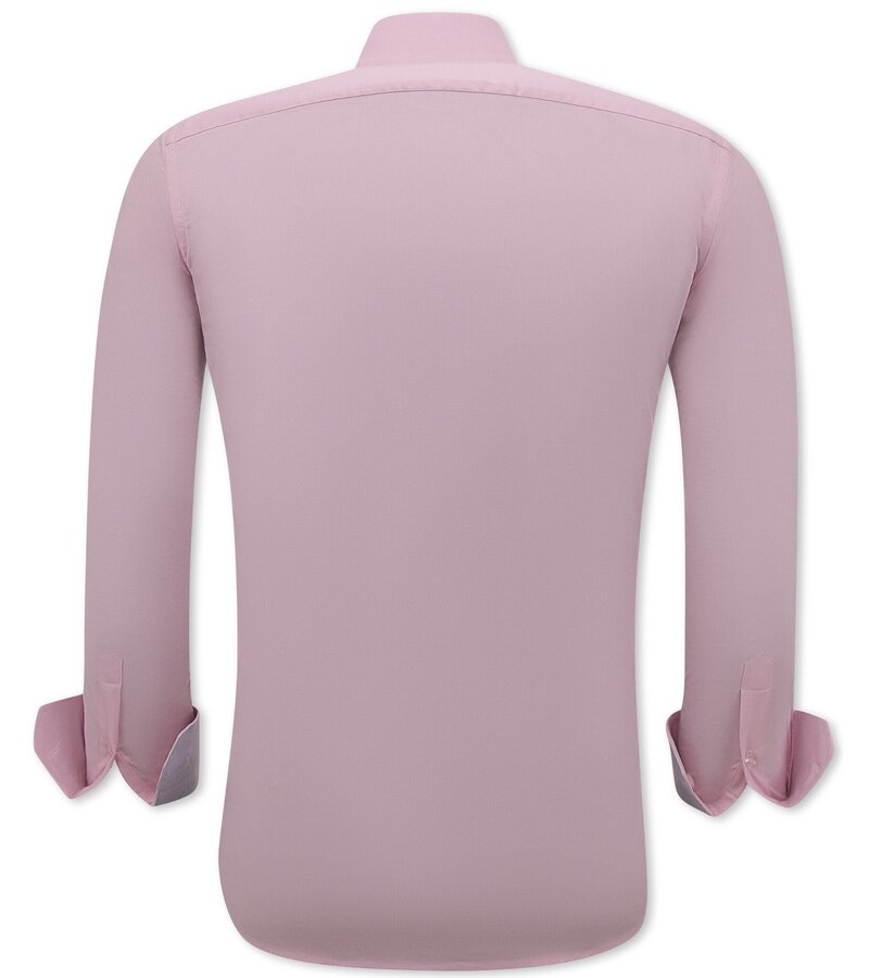 Gentile Bellini Långärmade skjortor för män - Slät blus med smal passform - Rosa