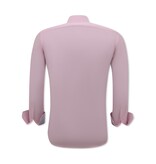 Gentile Bellini Långärmade skjortor för män - Slät blus med smal passform - Rosa Gentile Bellini Långärmade skjortor för män - Slät blus med smal passform - Rosa