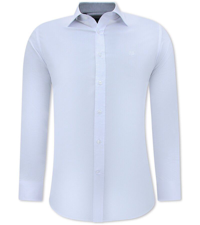 Gentile Bellini Snygga skjortor för män - Blus med Slim Fit  passform och stretch  - Vit