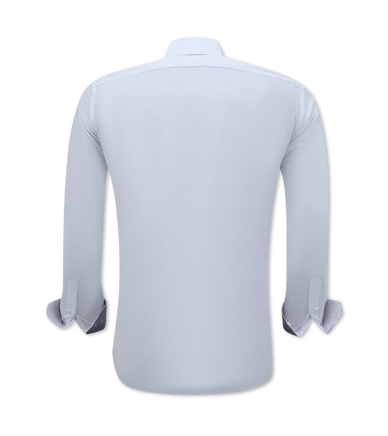 Gentile Bellini Snygga skjortor för män - Blus med Slim Fit  passform och stretch  - Vit