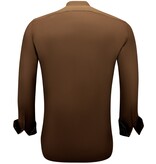 Gentile Bellini Business skjorta herr - Slim Fit Blus Stretch - Brun