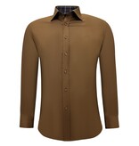 Gentile Bellini Business skjorta herr - Slim Fit Blus Stretch - Brun