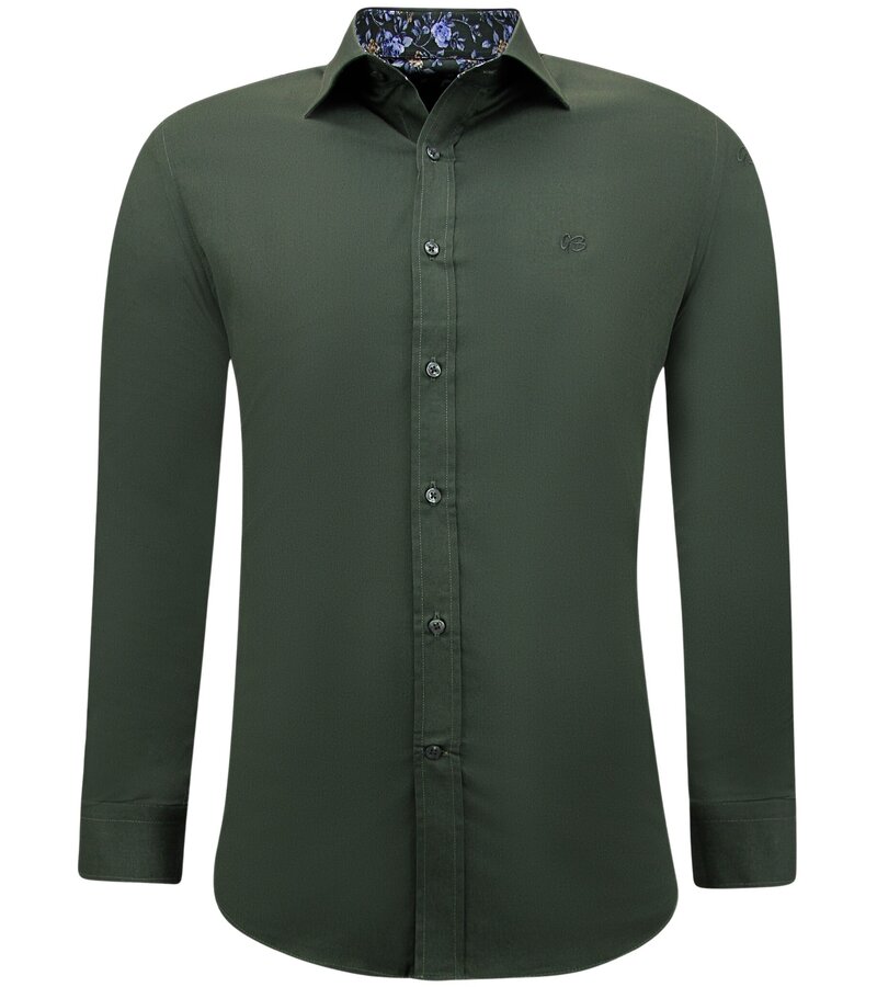 Gentile Bellini Formella skjortor för män - Blus med slim fit och stretch - Grön