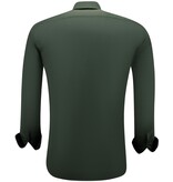 Gentile Bellini Formella skjortor för män - Blus med slim fit och stretch - Grön