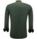 Gentile Bellini Formella skjortor för män - Blus med slim fit och stretch - Grön Gentile Bellini Formella skjortor för män - Blus med slim fit och stretch - Grön