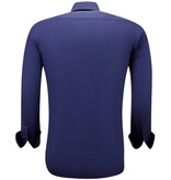 Gentile Bellini Neat Tailored Skjortor - Blus med slimmad passform och stretch - Blå Gentile Bellini Neat Tailored Skjortor - Blus med slimmad passform och stretch - Blå