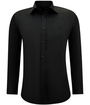 Gentile Bellini Neat Satin Slim Fit Shirts För Män - Svart