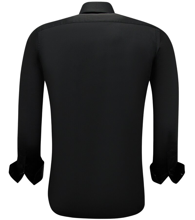 Gentile Bellini Neat Satin Slim Fit Shirts För Män - Svart