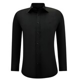 Gentile Bellini Neat Satin Slim Fit Shirts För Män - Svart Gentile Bellini Neat Satin Slim Fit Shirts För Män - Svart