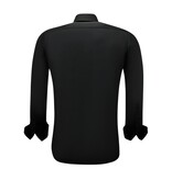 Gentile Bellini Neat Satin Slim Fit Shirts För Män - Svart Gentile Bellini Neat Satin Slim Fit Shirts För Män - Svart